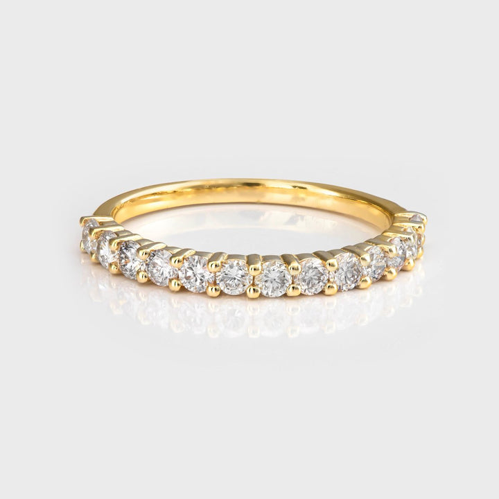 13 diamond half eternity yellow gold ring