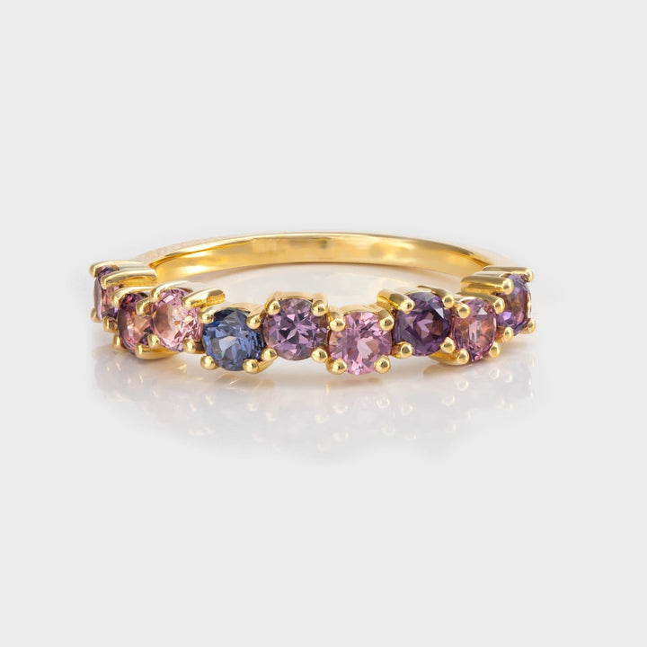 multi color Spinels half eternity Ring