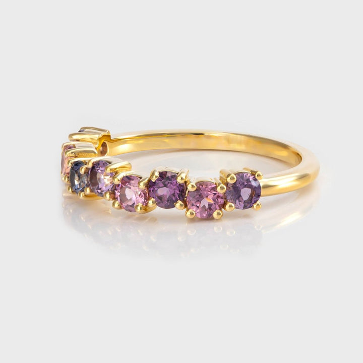 multi color Spinels half eternity Ring