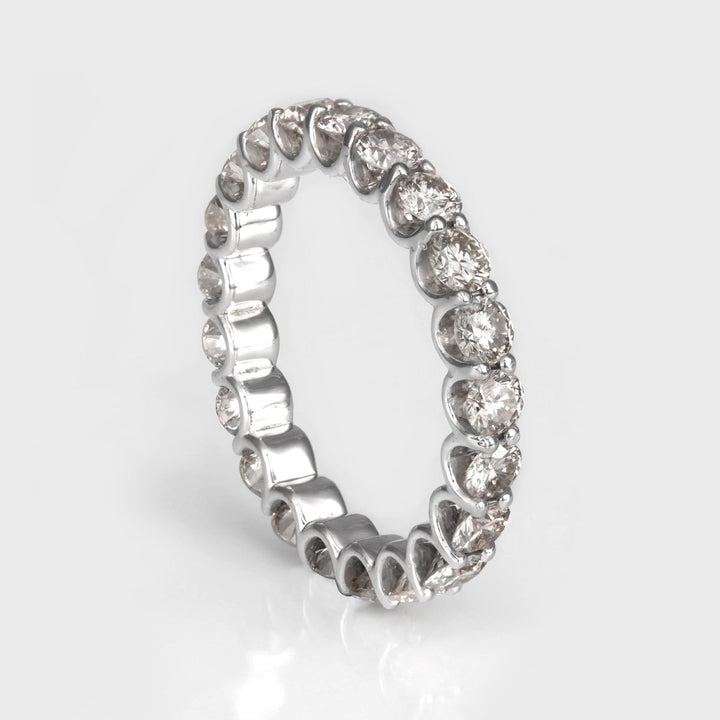 Light brown diamonds white gold eternity ring