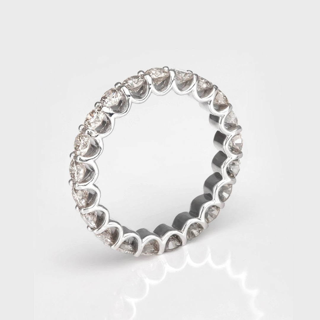 Light brown diamonds white gold eternity ring