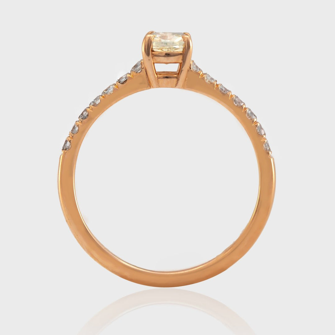 Fancy Yellow Diamond Side stones classic Ring