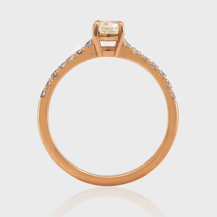 Fancy Yellow Diamond Side stones classic Ring