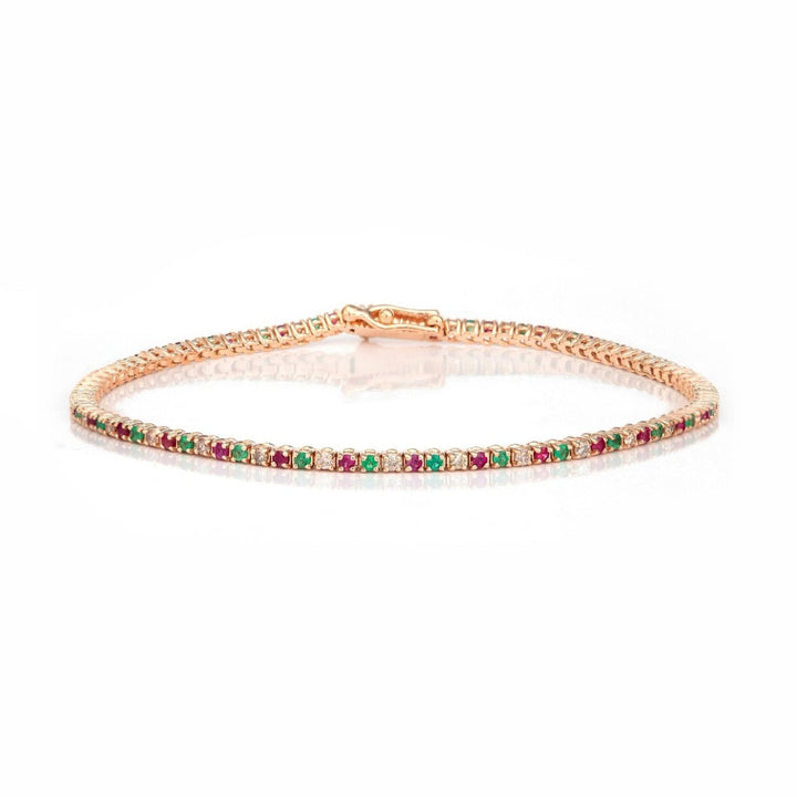 Delicate rose gold gemstones &amp; diamonds Bracelet