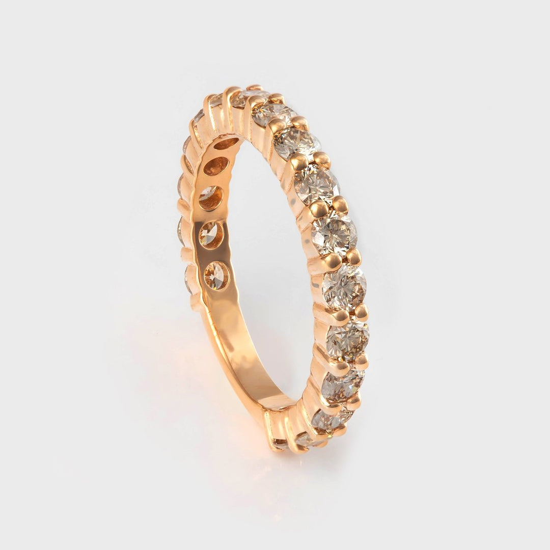 3/4 eternity rose gold diamonds ring