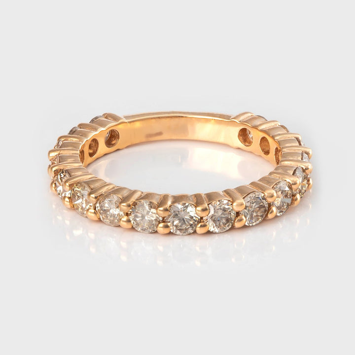 3/4 eternity rose gold diamonds ring