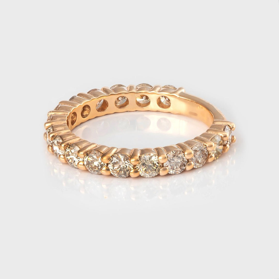 3/4 eternity rose gold diamonds ring
