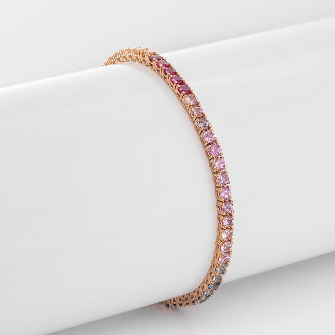 Rose gold Rainbow gemstones bracelet