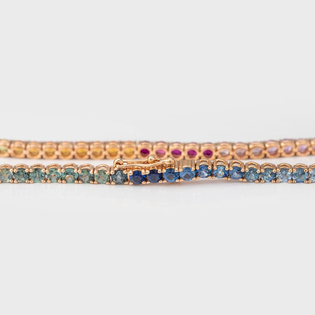 Rose gold Rainbow gemstones bracelet