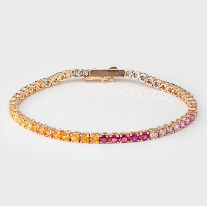 Rose gold Rainbow gemstones bracelet