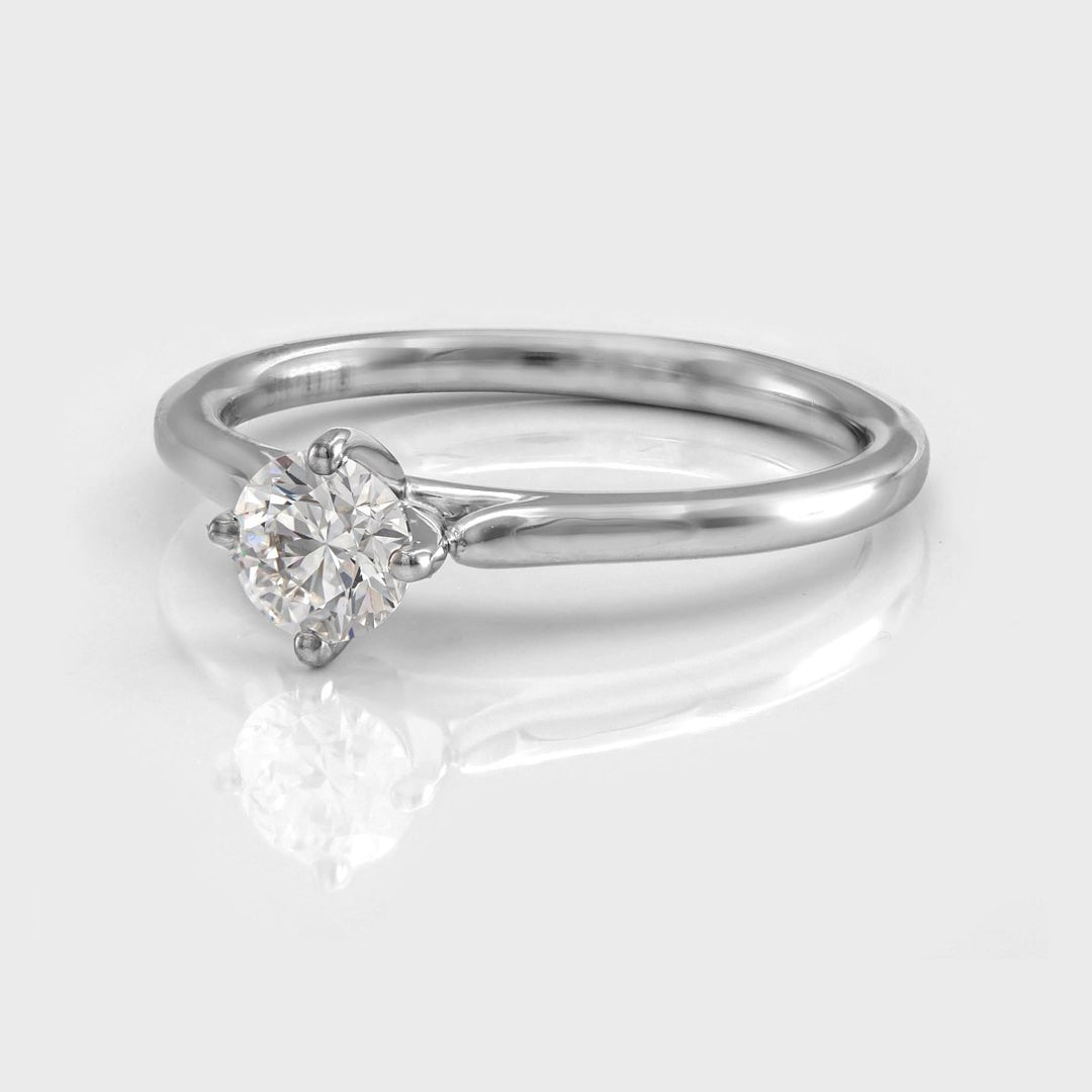 0.5 carat Round Cut Diamond Solitaire Ring