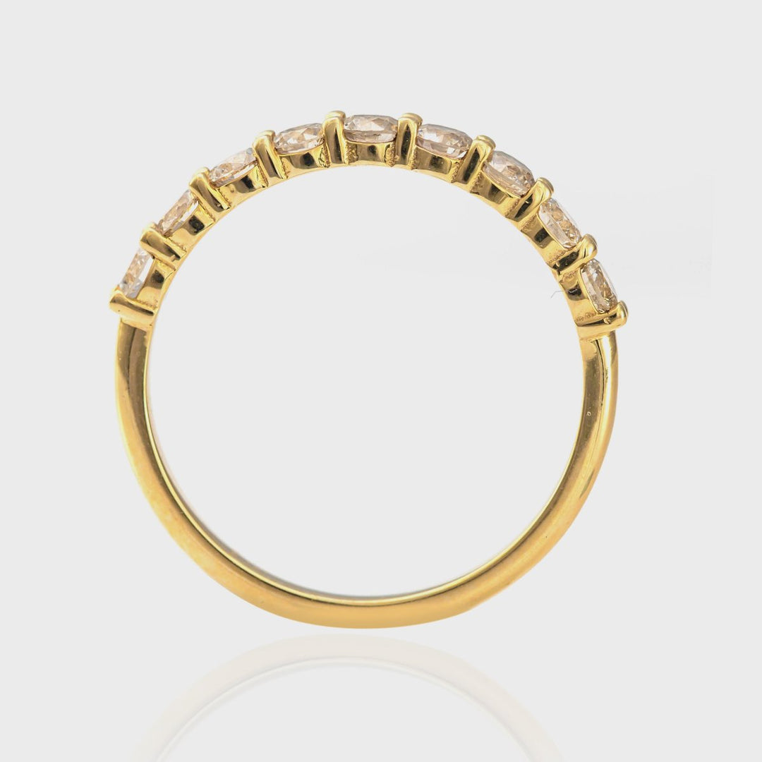 14K Gold Diamond Half-Eternity Ring 0.75 ctw.