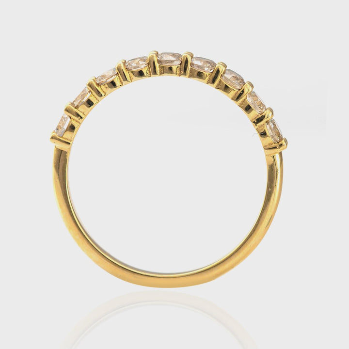 14K Gold Diamond Half-Eternity Ring 0.75 ctw.