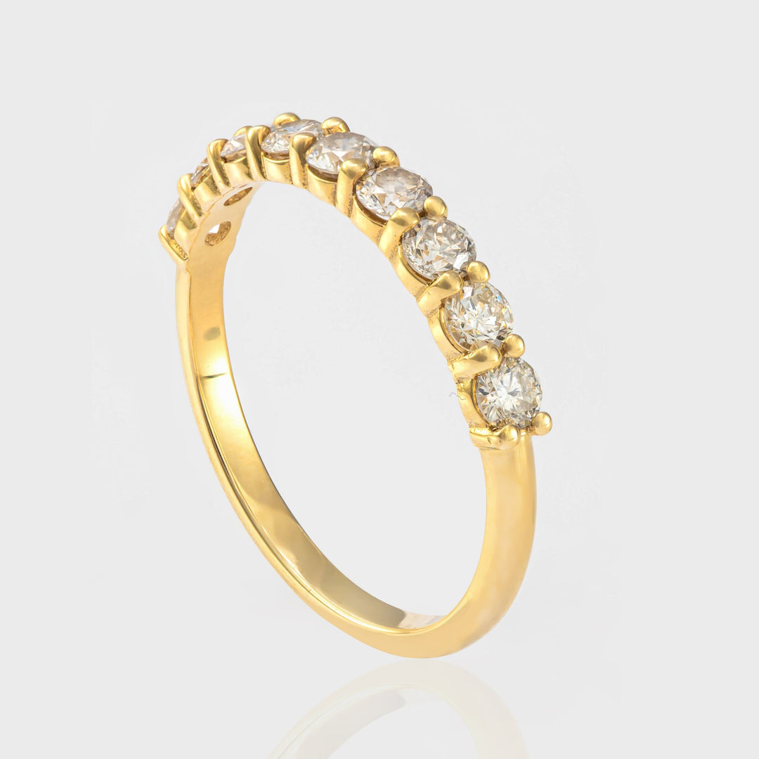 14K Gold Diamond Half-Eternity Ring 0.75 ctw.