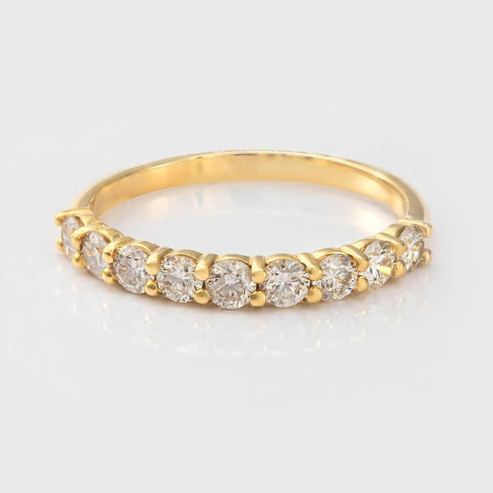 14K Gold Diamond Half-Eternity Ring 0.75 ctw.