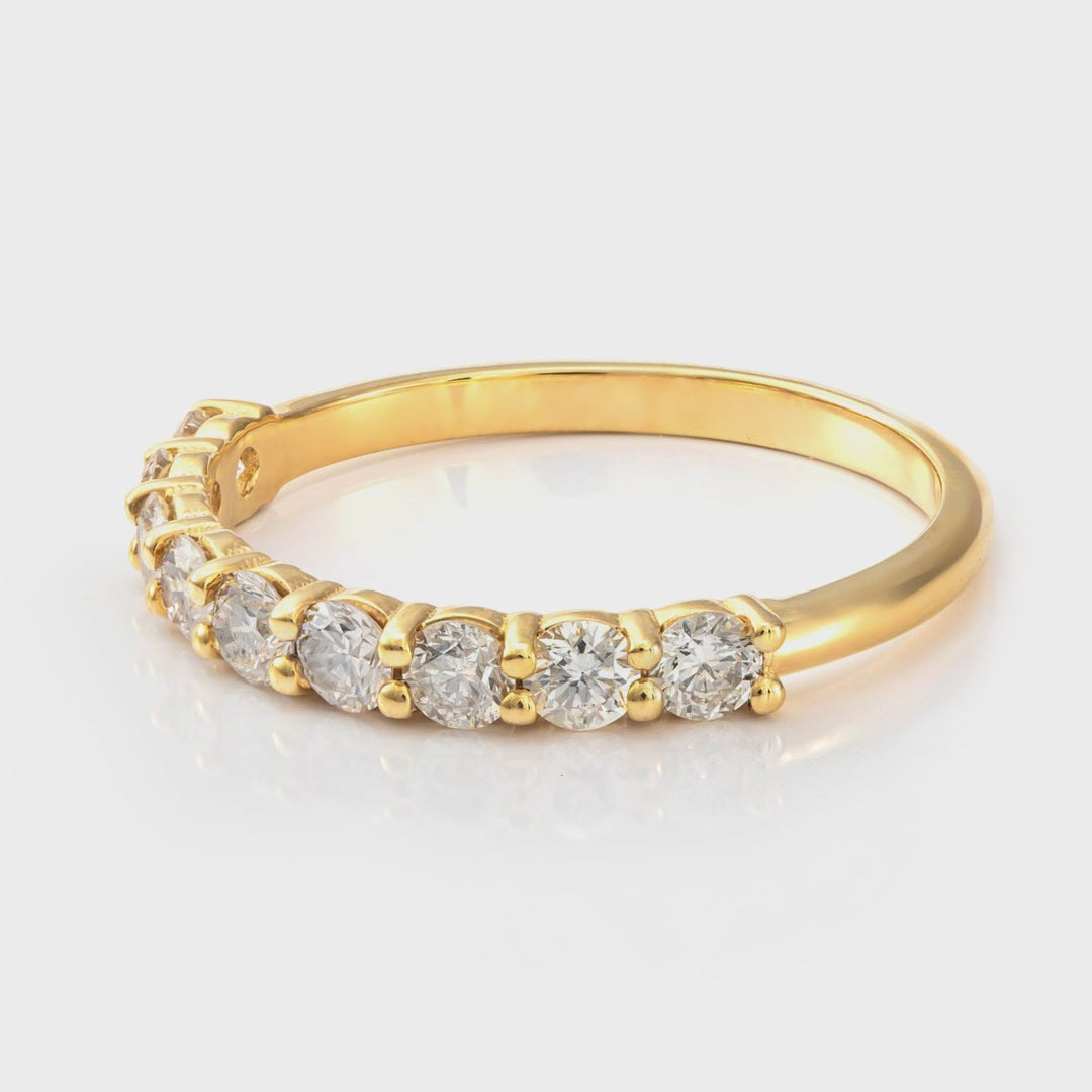 14K Gold Diamond Half-Eternity Ring 0.75 ctw.