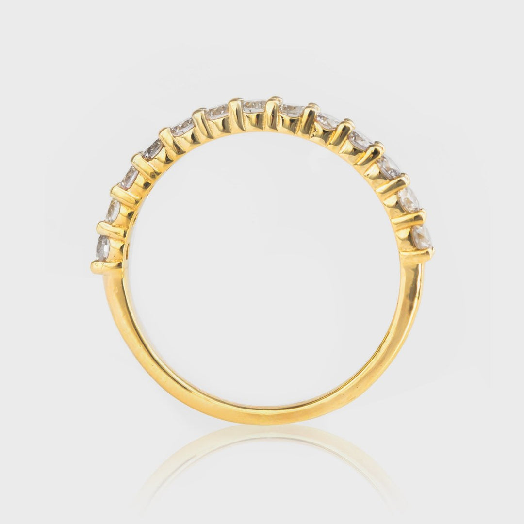 13 diamond half eternity yellow gold ring