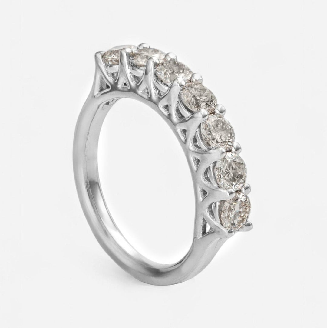 White Gold light brown diamonds Half Eternity ring