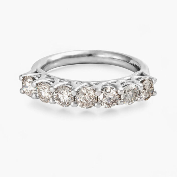 White Gold light brown diamonds Half Eternity ring