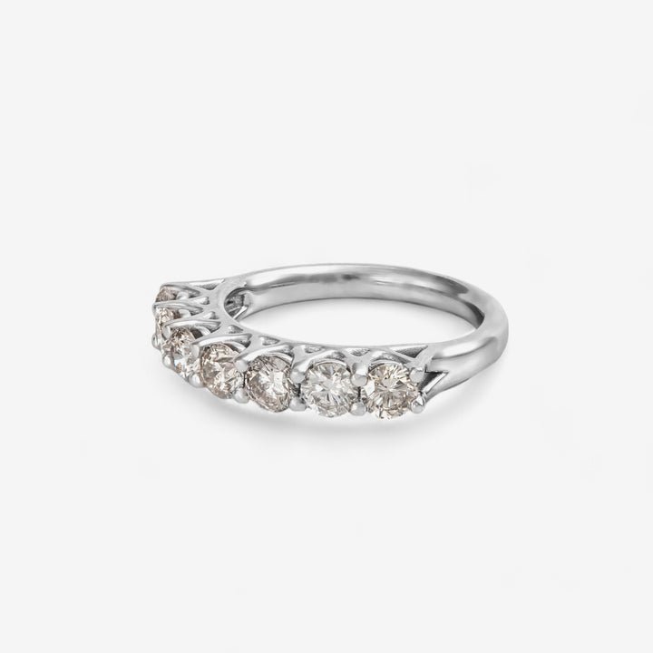 White Gold light brown diamonds Half Eternity ring