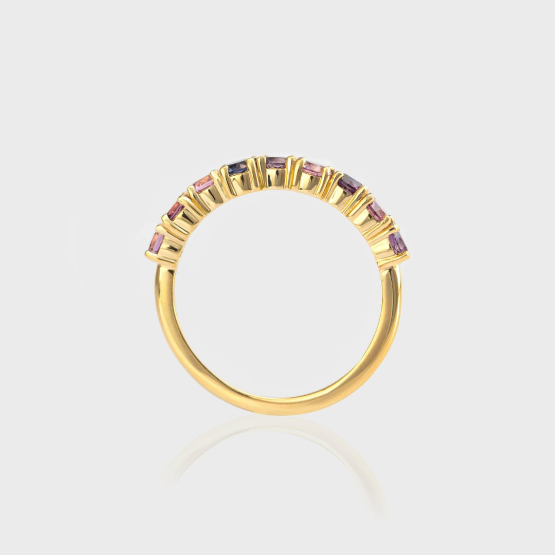 multi color Spinels half eternity Ring