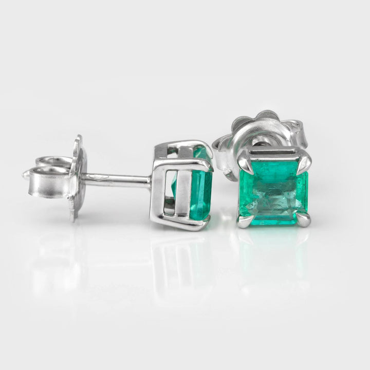 Light green Emeralds white gold Earrings