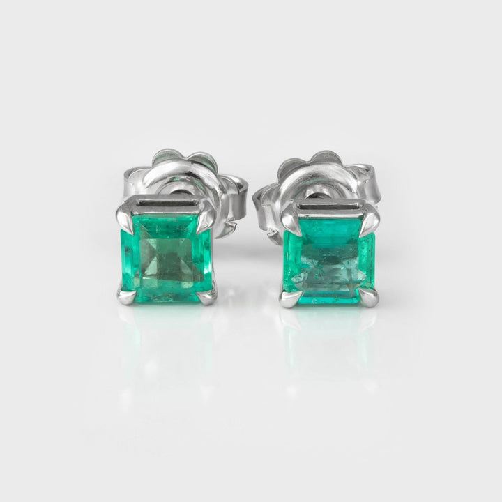 Light green Emeralds white gold Earrings