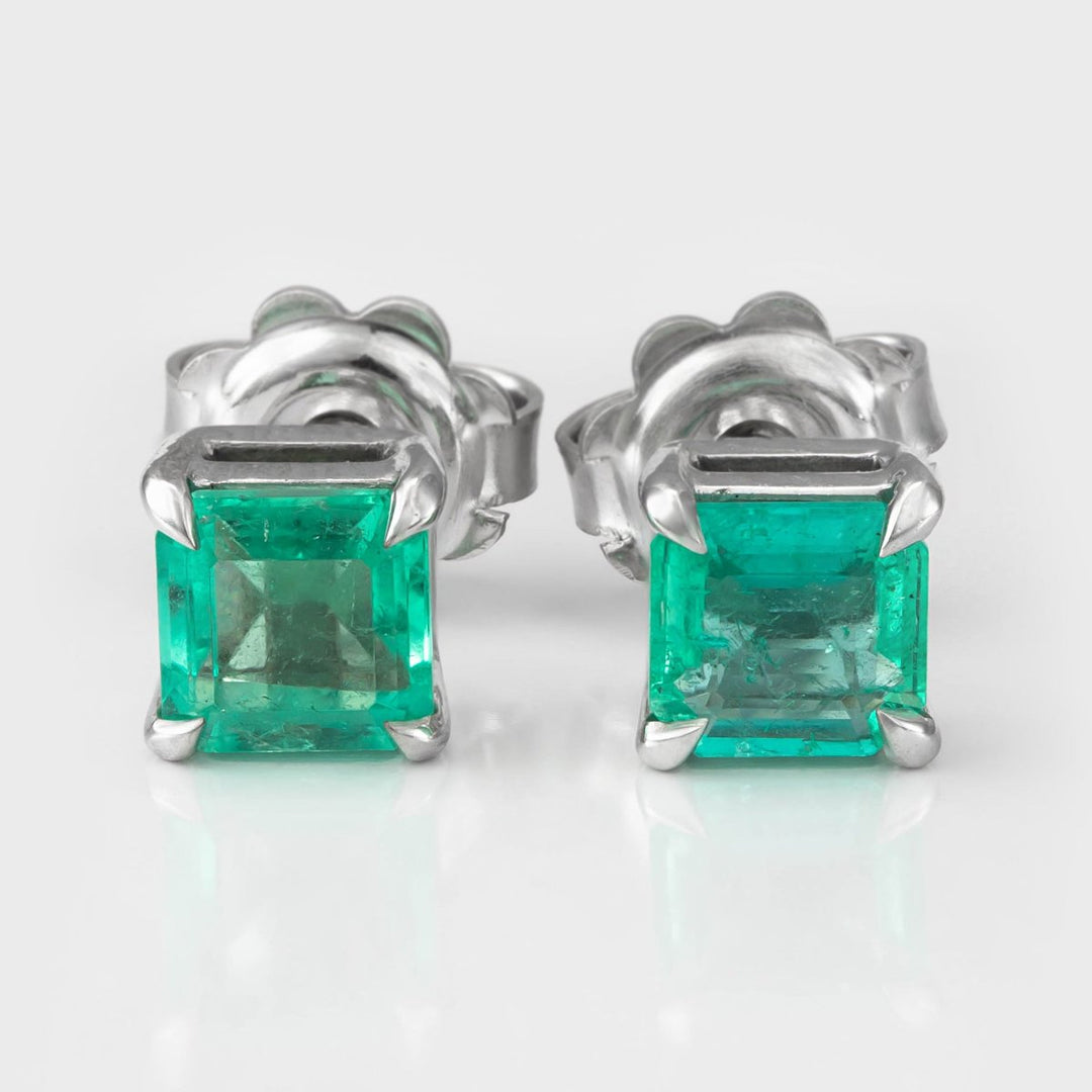 Light green Emeralds white gold Earrings