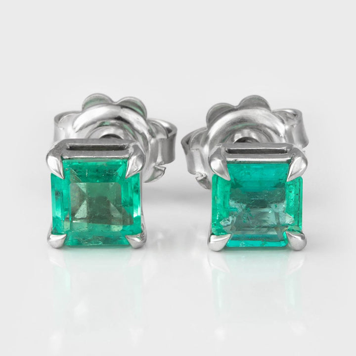 Light green Emeralds white gold Earrings