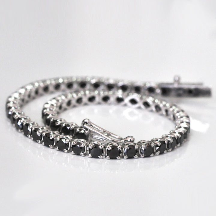 White Gold Black Diamonds Tennis Bracelet