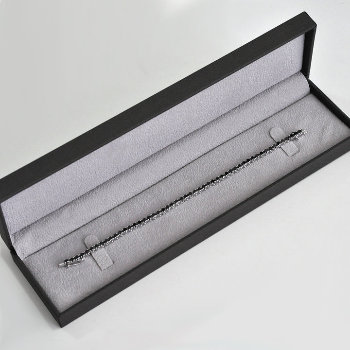 White Gold Black Diamonds Tennis Bracelet
