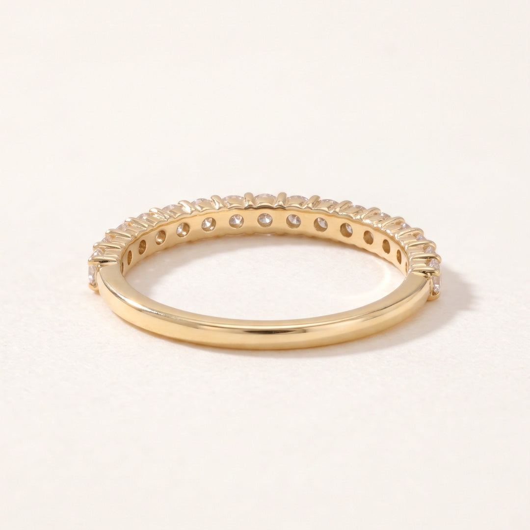 Thirteen diamond half eternity ring in 14K yellow gold — back view