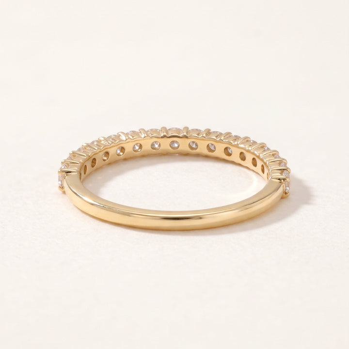 Thirteen diamond half eternity ring in 14K yellow gold — back view