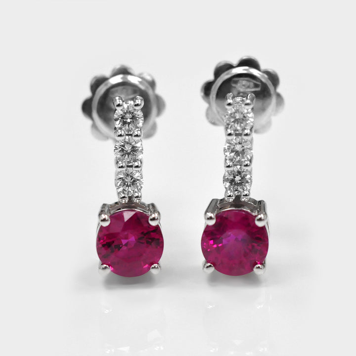 2.0 ct. tw. Rubies and diamonds Earrings