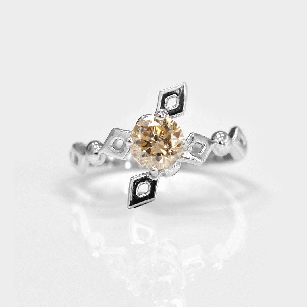 Fancy Yellowish Brown Diamond Modern design Ring