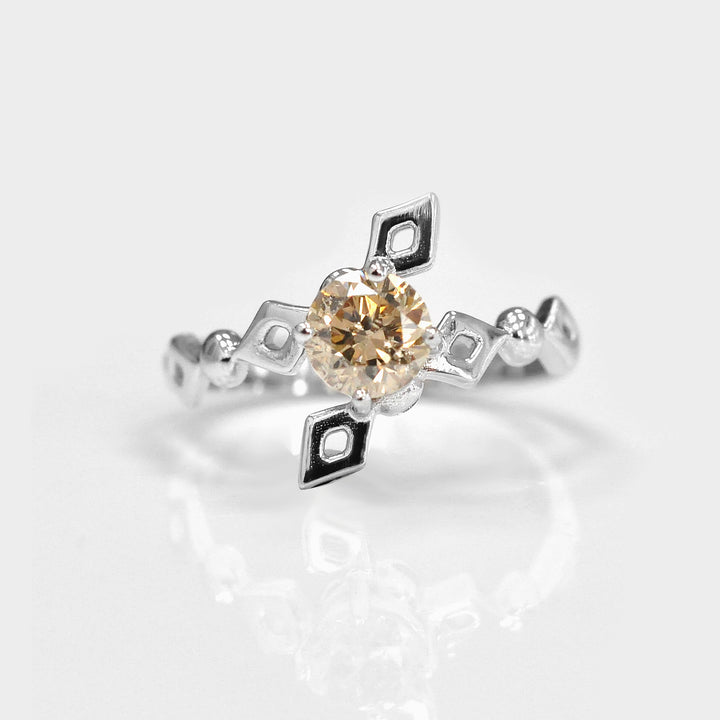 Fancy Yellowish Brown Diamond Modern design Ring