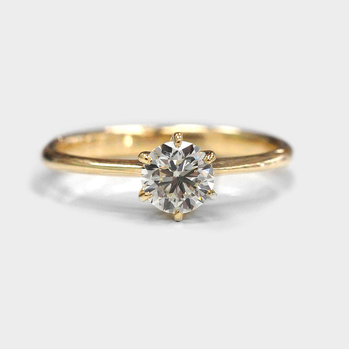 Six Prong Delicate Solitaire Engagement Ring