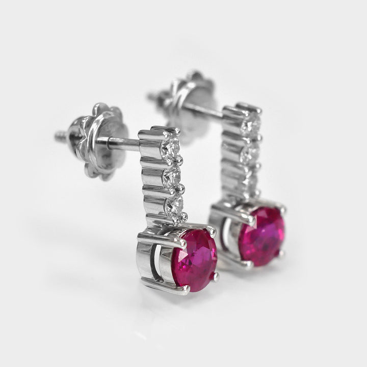 2.0 ct. tw. Rubies and diamonds Earrings