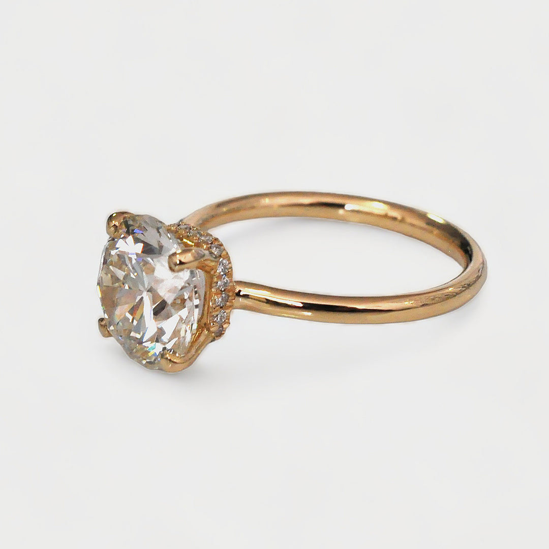 3 carat delicate Diamonds Rose Gold Ring