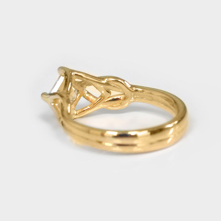 Celtic Design Princess White Diamond Ring