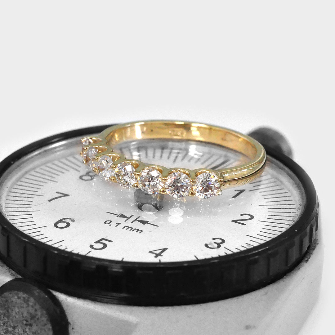 Seven Diamonds Half Eternity Ring
