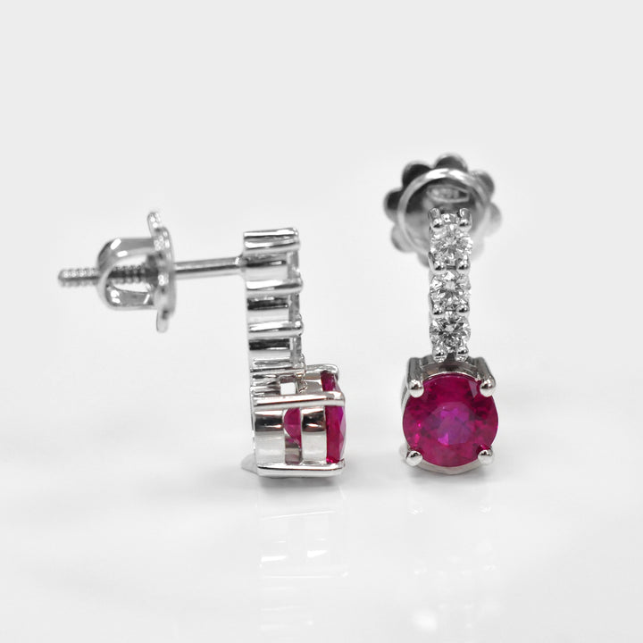 2.0 ct. tw. Rubies and diamonds Earrings