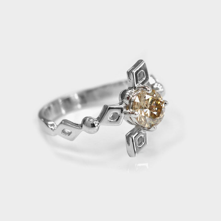 Fancy Yellowish Brown Diamond Modern design Ring