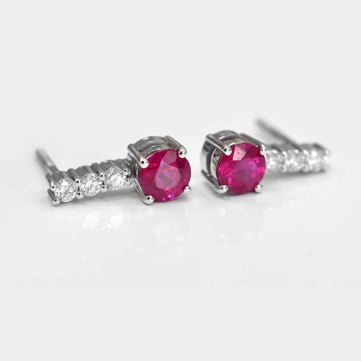 2.0 ct. tw. Rubies and diamonds Earrings