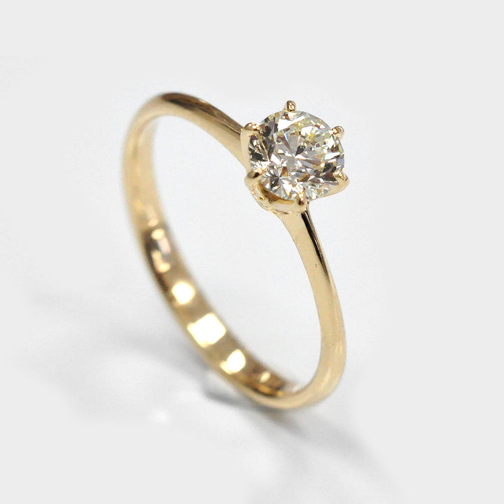 Six Prong Delicate Solitaire Engagement Ring