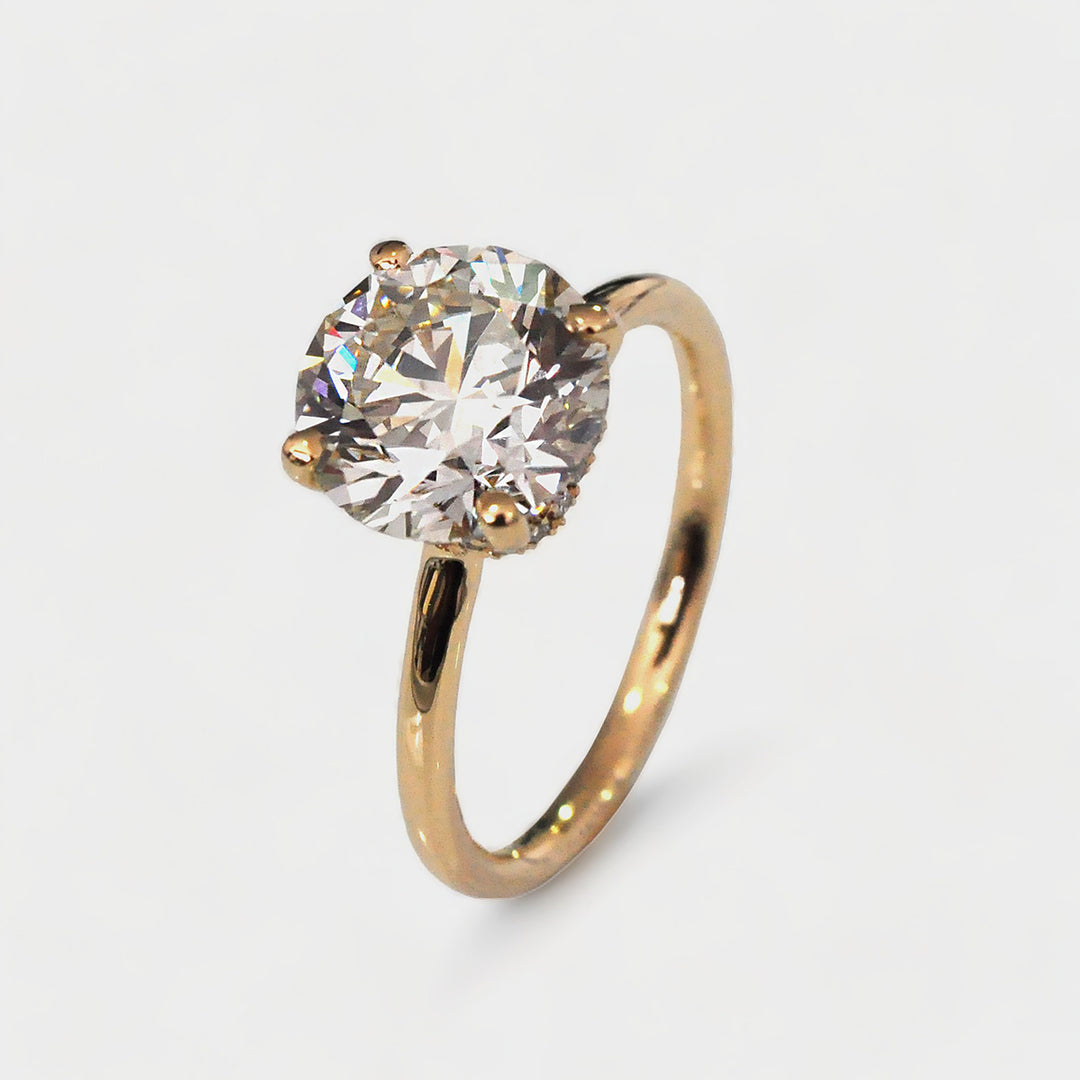3 carat delicate Diamonds Rose Gold Ring