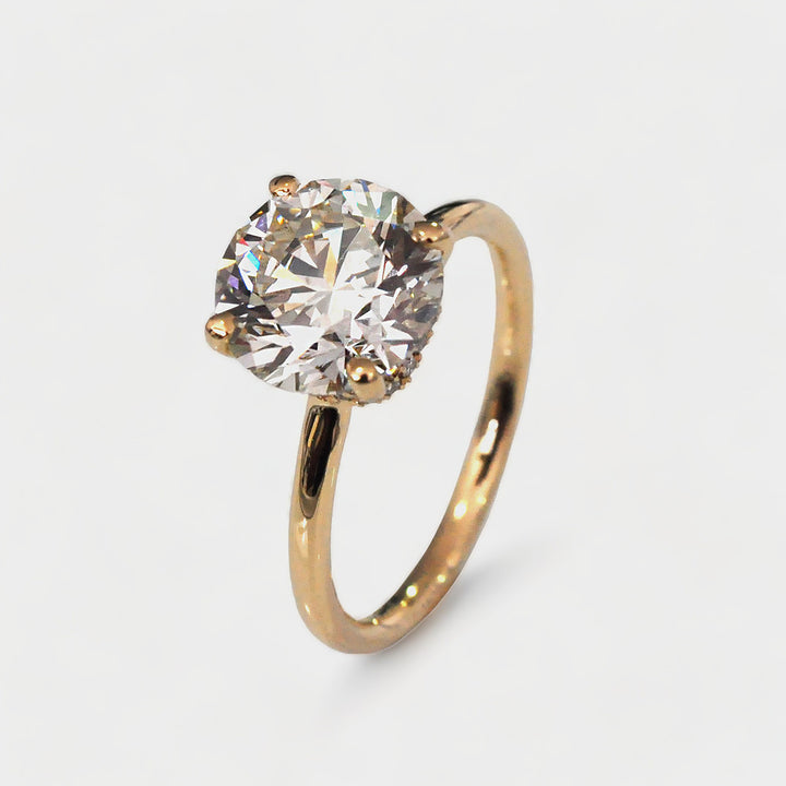 3 carat delicate Diamonds Rose Gold Ring