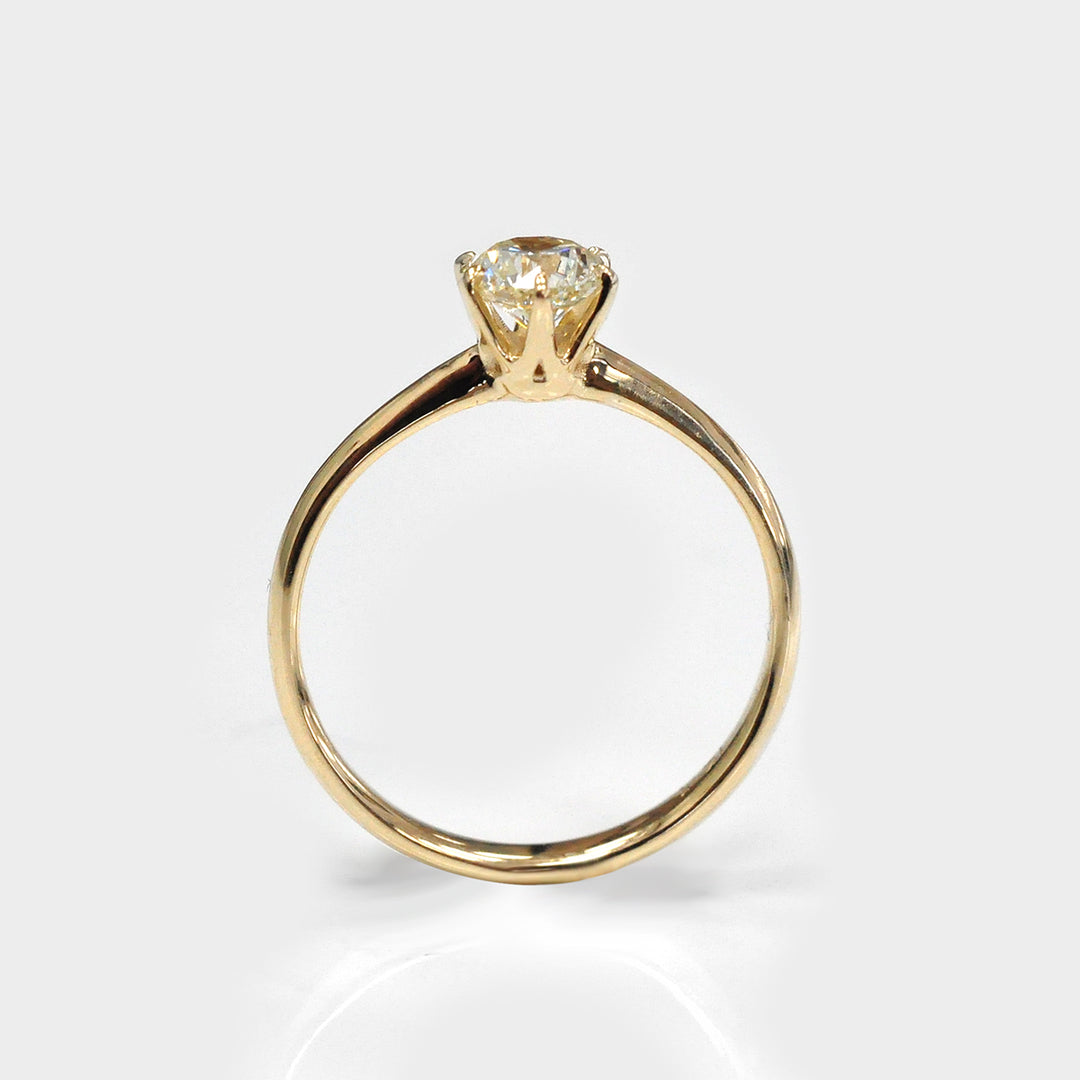 Six Prong Delicate Solitaire Engagement Ring