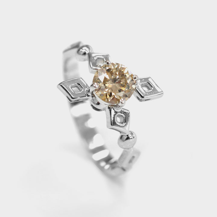 Fancy Yellowish Brown Diamond Modern design Ring