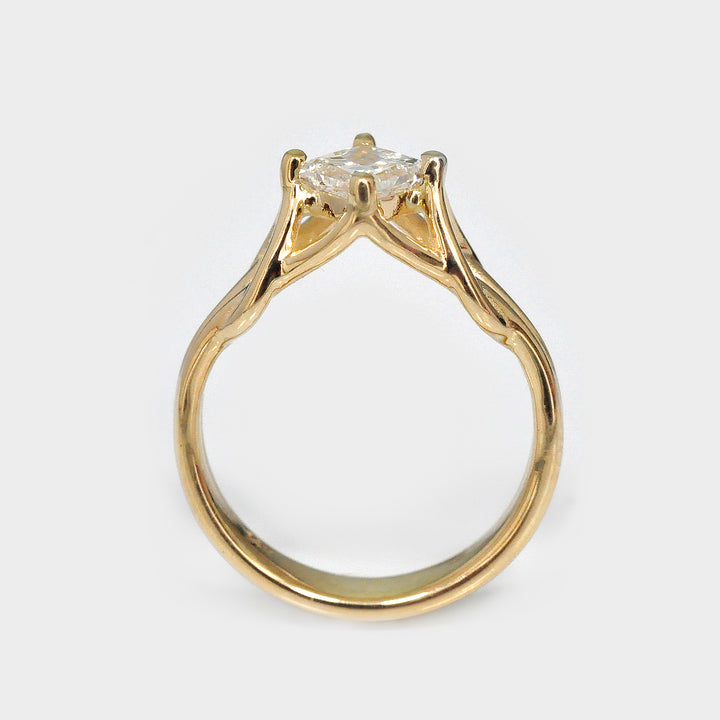 Celtic Design Princess White Diamond Ring